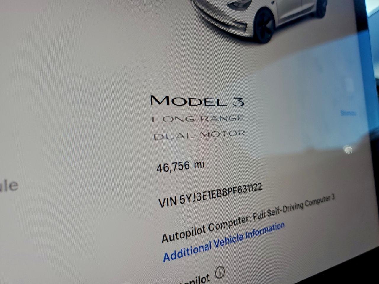 2023 Tesla Model 3 VIN: 5YJ3E1EB8PF631122 Lot: 92993215