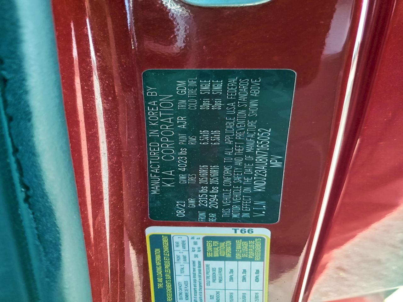 2022 Kia Soul Lx VIN: KNDJ23AU8N7165052 Lot: 94448215