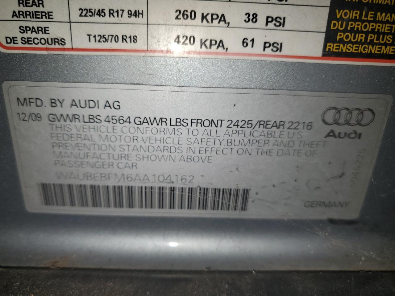 2010 Audi A3 Premium VIN: WAUBEBFM6AA104162 Lot: 93411765