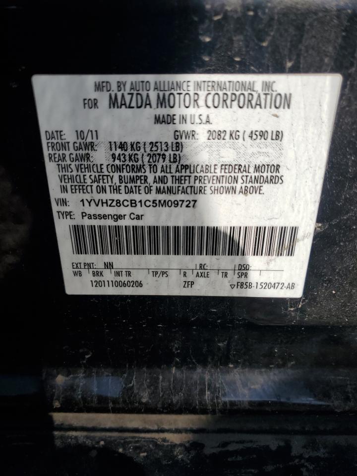 2012 Mazda 6 S VIN: 1YVHZ8CB1C5M09727 Lot: 93073105