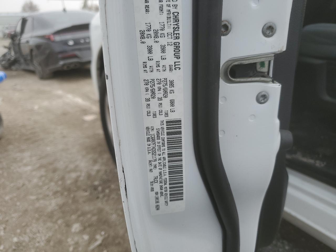 2013 Ram 1500 St VIN: 1C6RR7FT4DS521179 Lot: 93466435