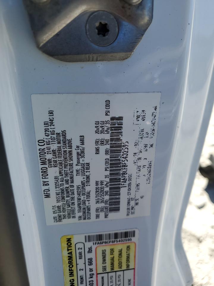 2015 Ford Mustang Gt VIN: 1FA6P8CF8F5402595 Lot: 90759685