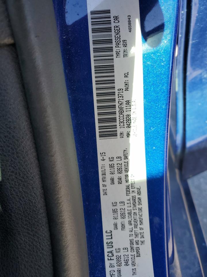 2015 Chrysler 200 Limited VIN: 1C3CCCABXFN713719 Lot: 91647425