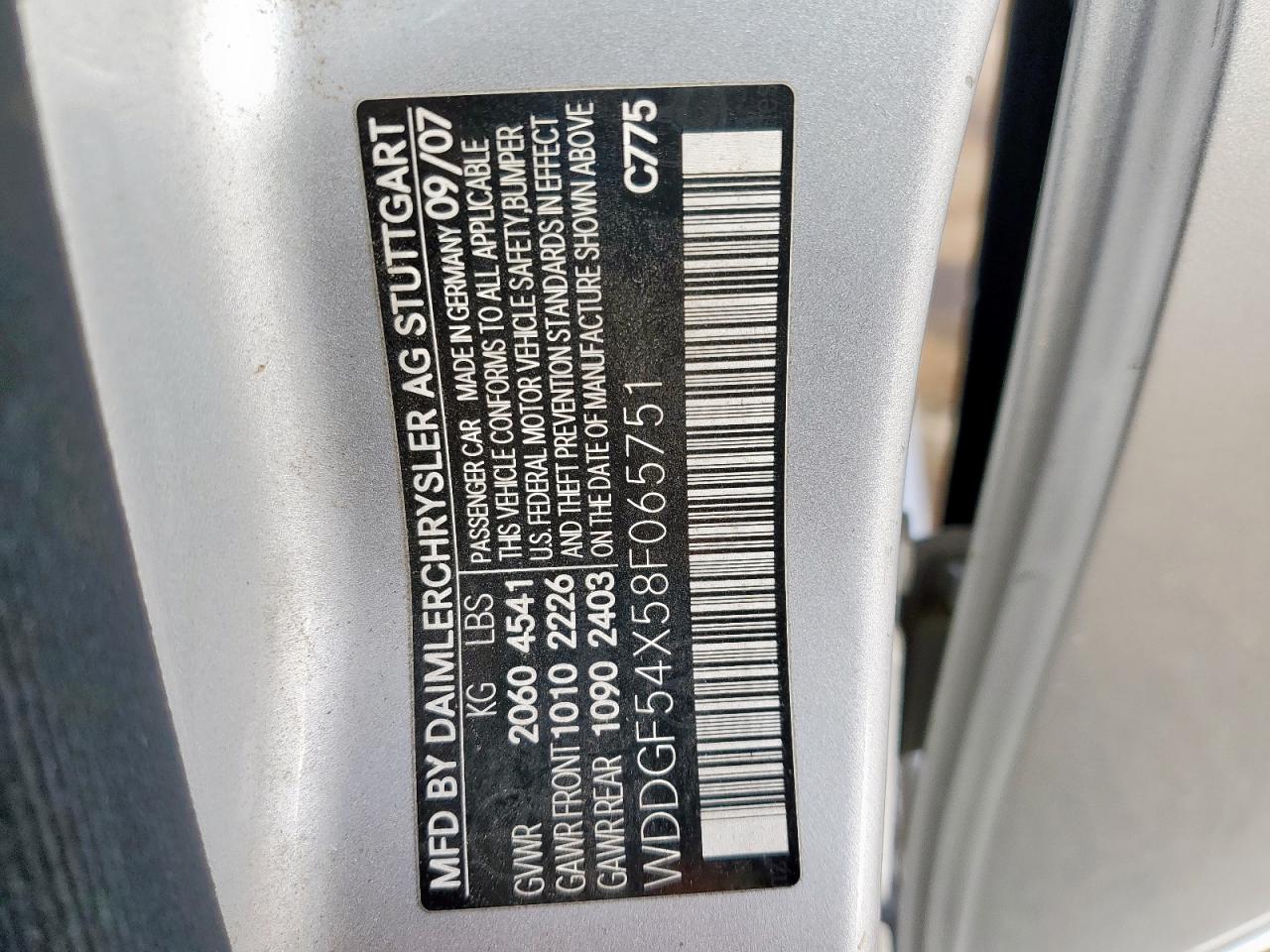 2008 Mercedes-Benz C 300 VIN: WDDGF54X58F065751 Lot: 93188325