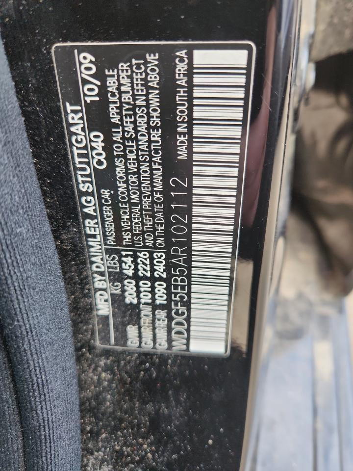 2010 Mercedes-Benz C 300 VIN: WDDGF5EB5AR102112 Lot: 89514245