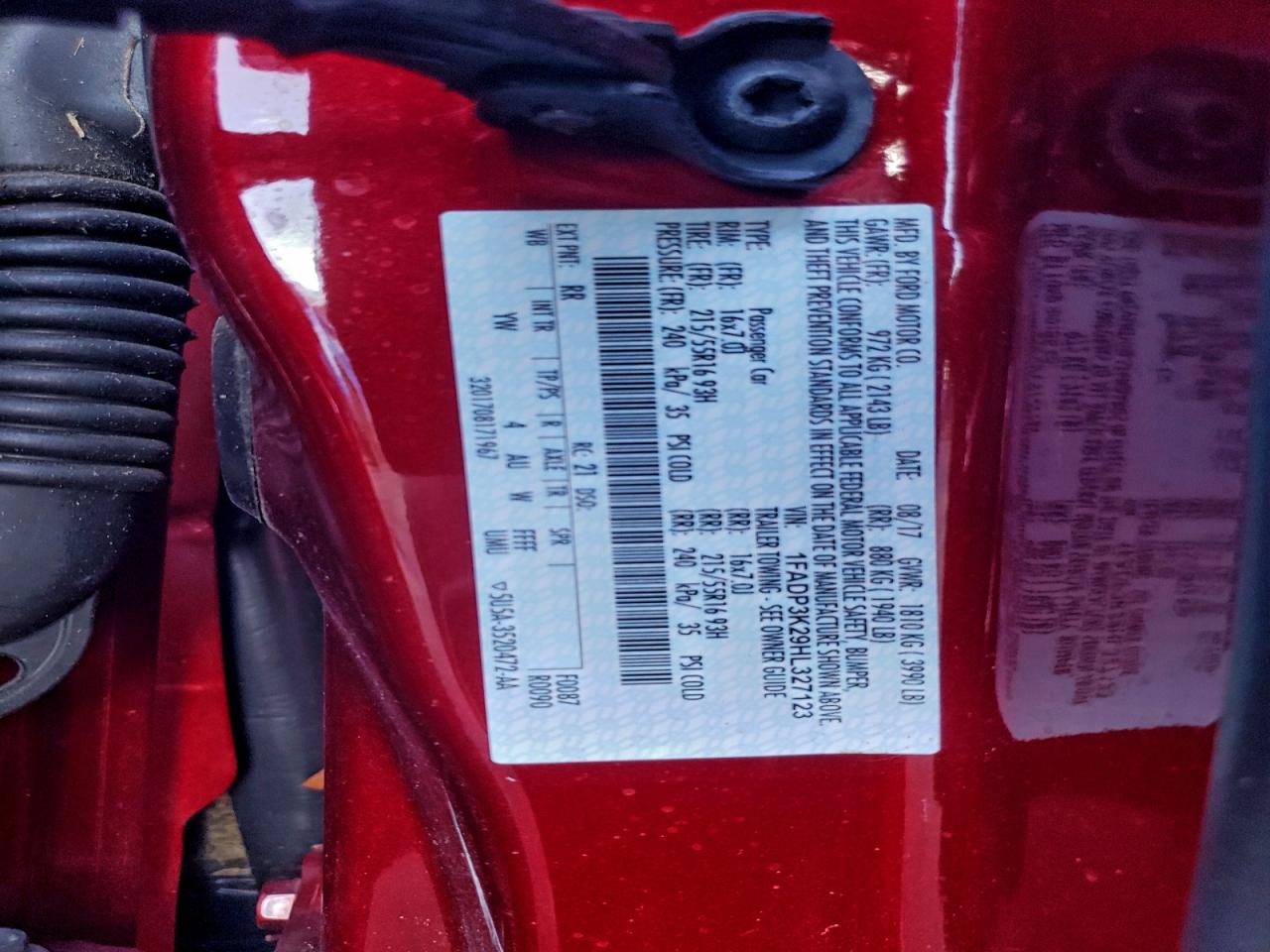 2017 Ford Focus Se VIN: 1FADP3K29HL327123 Lot: 93931745