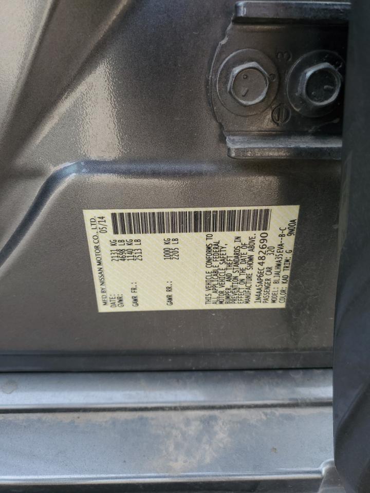 2014 Nissan Maxima S VIN: 1N4AA5AP6EC482690 Lot: 91351195