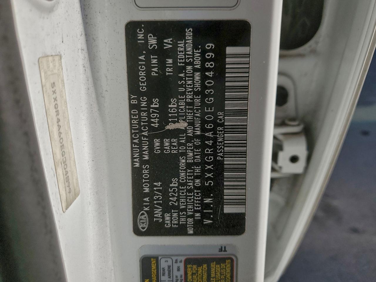 2014 Kia Optima Sx VIN: 5XXGR4A60EG304899 Lot: 91209945