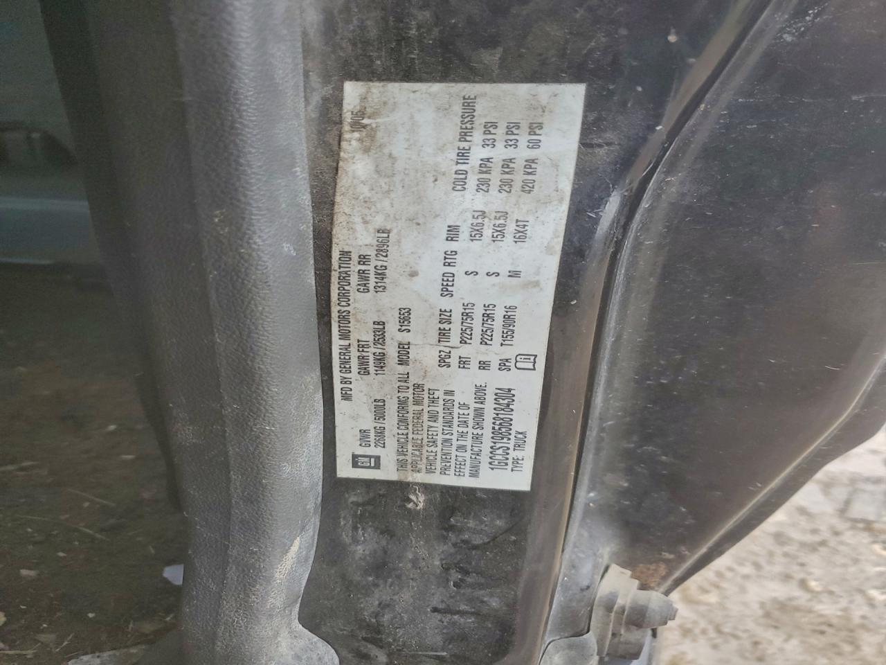 2006 Chevrolet Colorado VIN: 1GCCS198568184304 Lot: 94462015