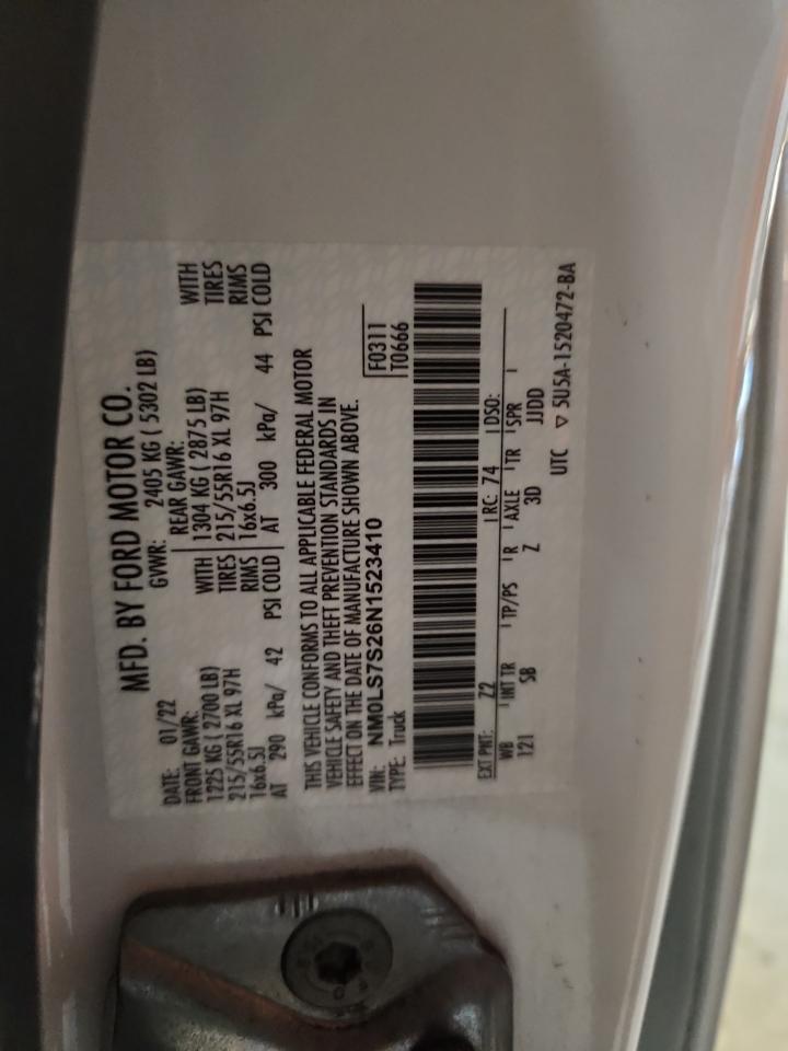 2022 Ford Transit Connect Delivery Van VIN: NM0LS7S26N1523410 Lot: 93146185