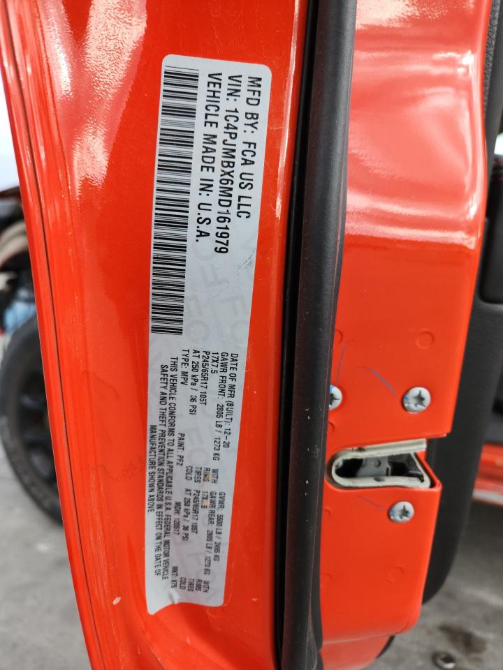 2021 Jeep Cherokee Trailhawk VIN: 1C4PJMBX6MD161979 Lot: 91825615