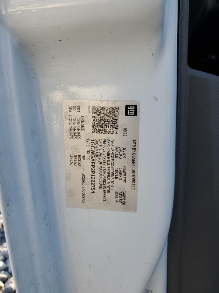 2023 Chevrolet Express G2500 VIN: 1GCWGAFP2P1222754 Lot: 92247065