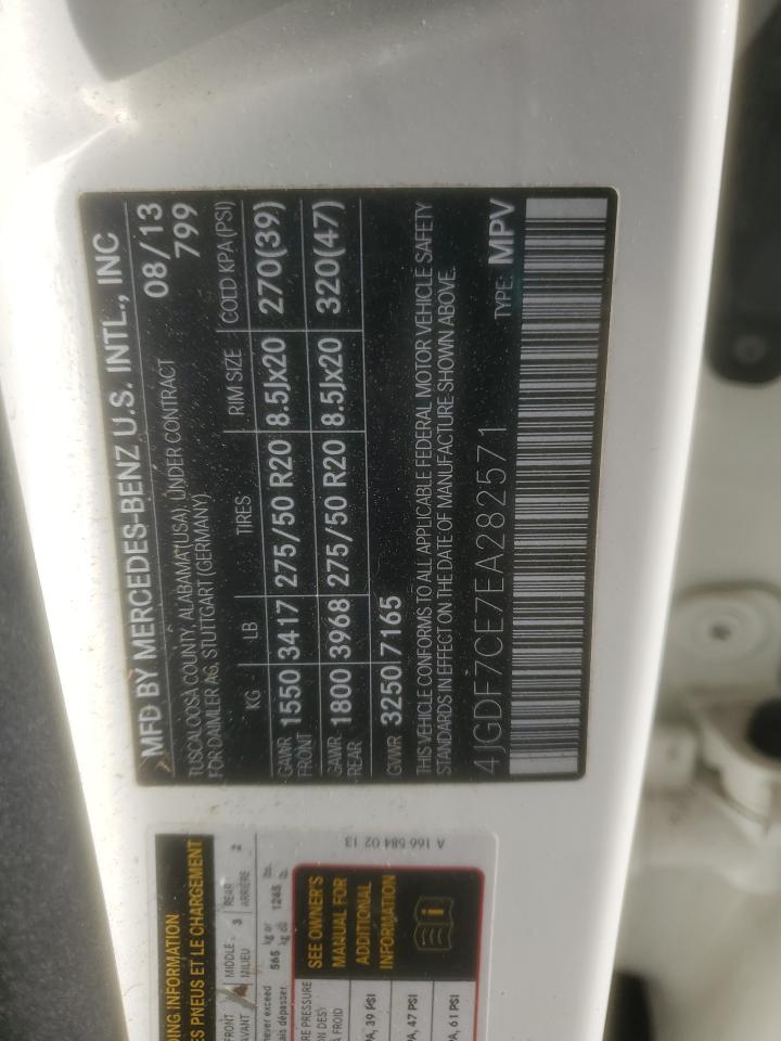 2014 Mercedes-Benz Gl 450 4Matic VIN: 4JGDF7CE7EA282571 Lot: 91239395