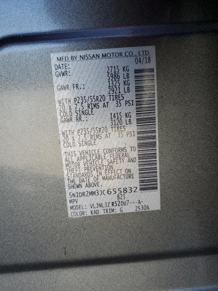 2018 Nissan Pathfinder S VIN: 5N1DR2MM3JC655832 Lot: 92684135