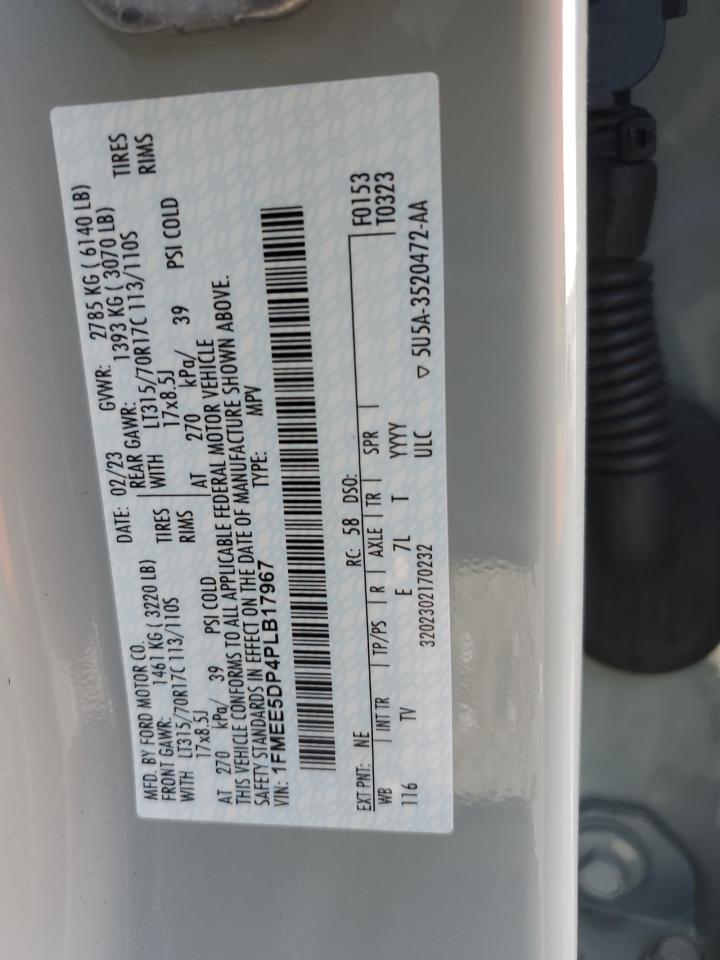 2023 Ford Bronco Base VIN: 1FMEE5DP4PLB17967 Lot: 92592335