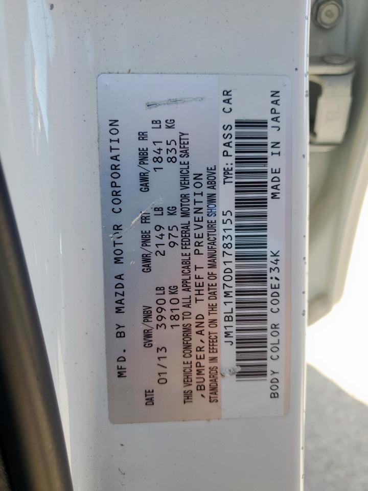 2013 Mazda 3 I VIN: JM1BL1M70D1783155 Lot: 90818265