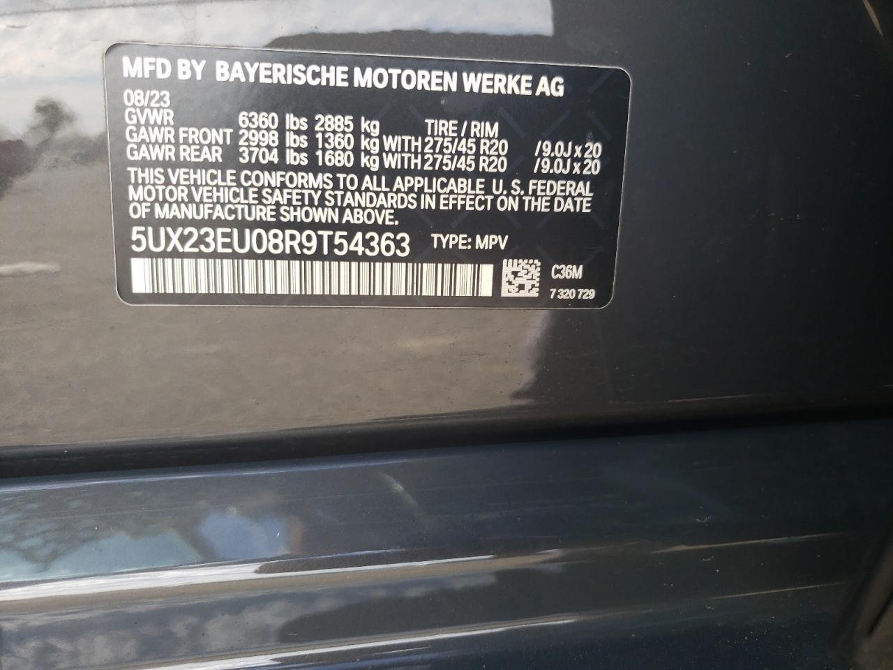 2024 BMW X5 xDrive40I VIN: 5UX23EU08R9T54363 Lot: 91169185