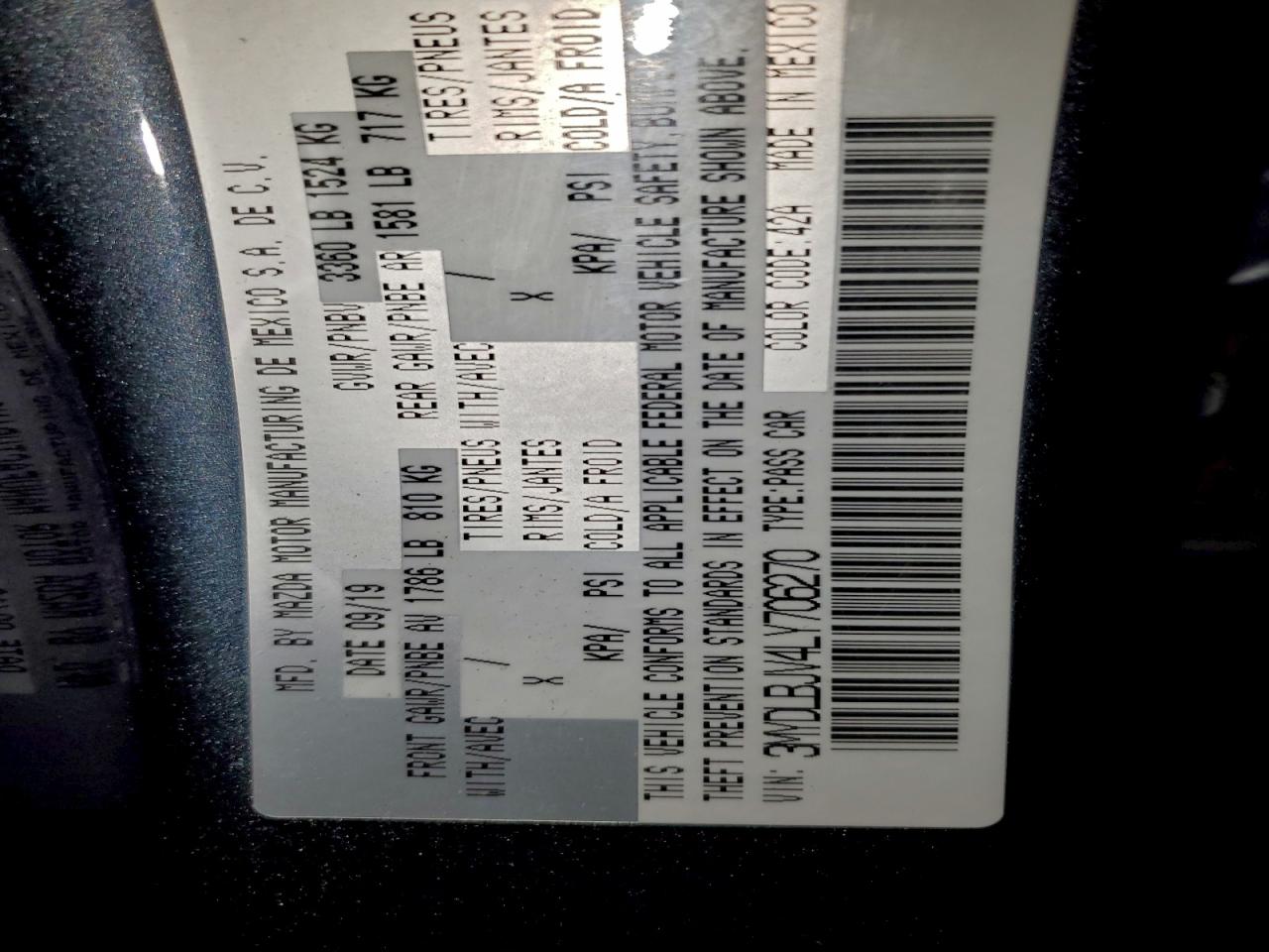 2020 Toyota Yaris Le VIN: 706270 Lot: 95300465