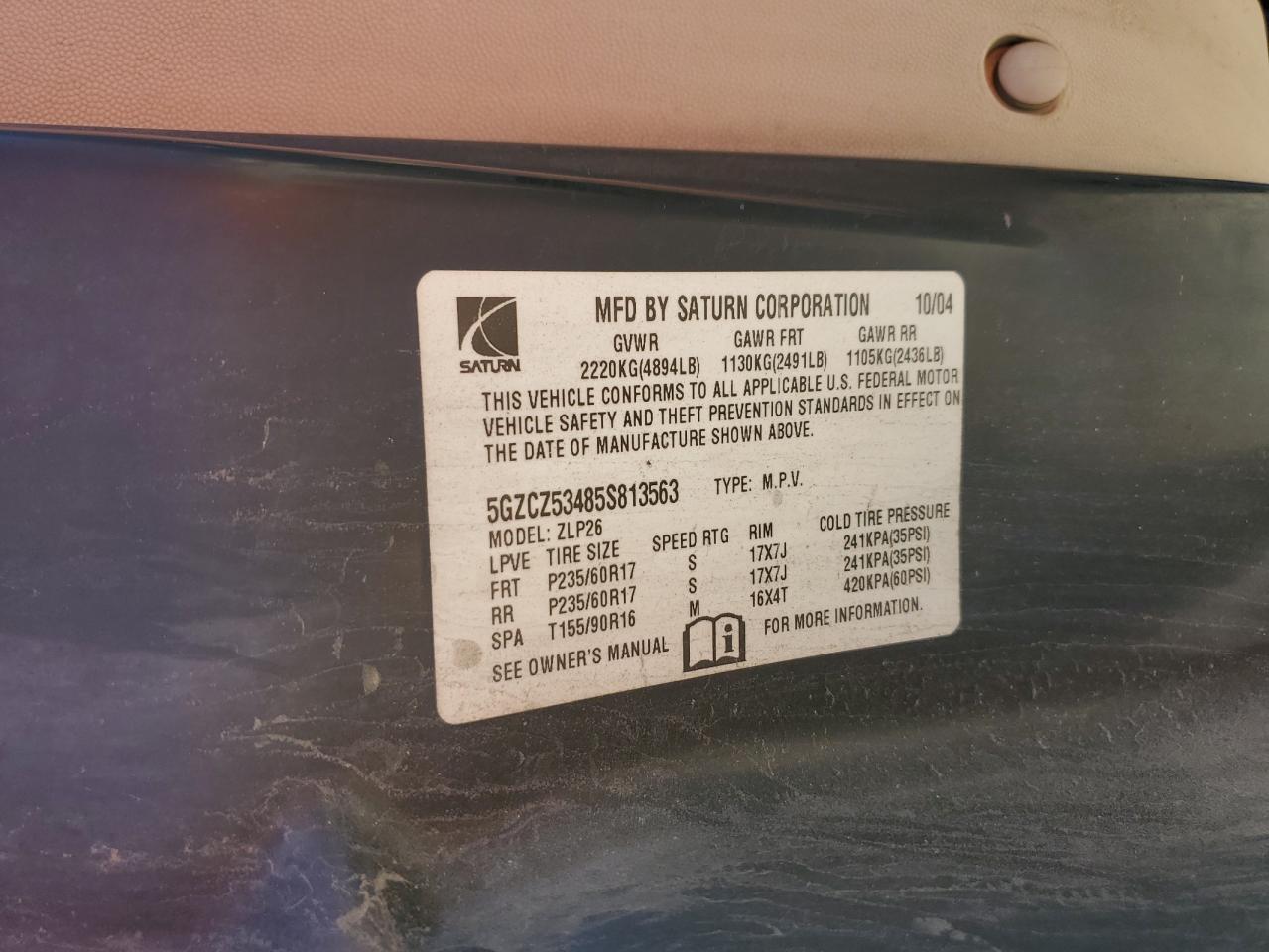 2005 Saturn Vue VIN: 5GZCZ53485S813563 Lot: 92738015