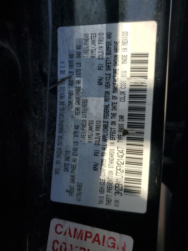 2015 Mazda 3 Sport VIN: 3MZBM1U72FM214047 Lot: 92408055