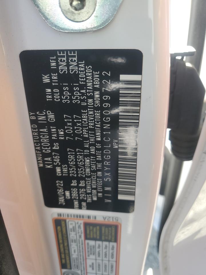 2022 Kia Sorento Lx VIN: 5XYRGDLC1NG099722 Lot: 90871925