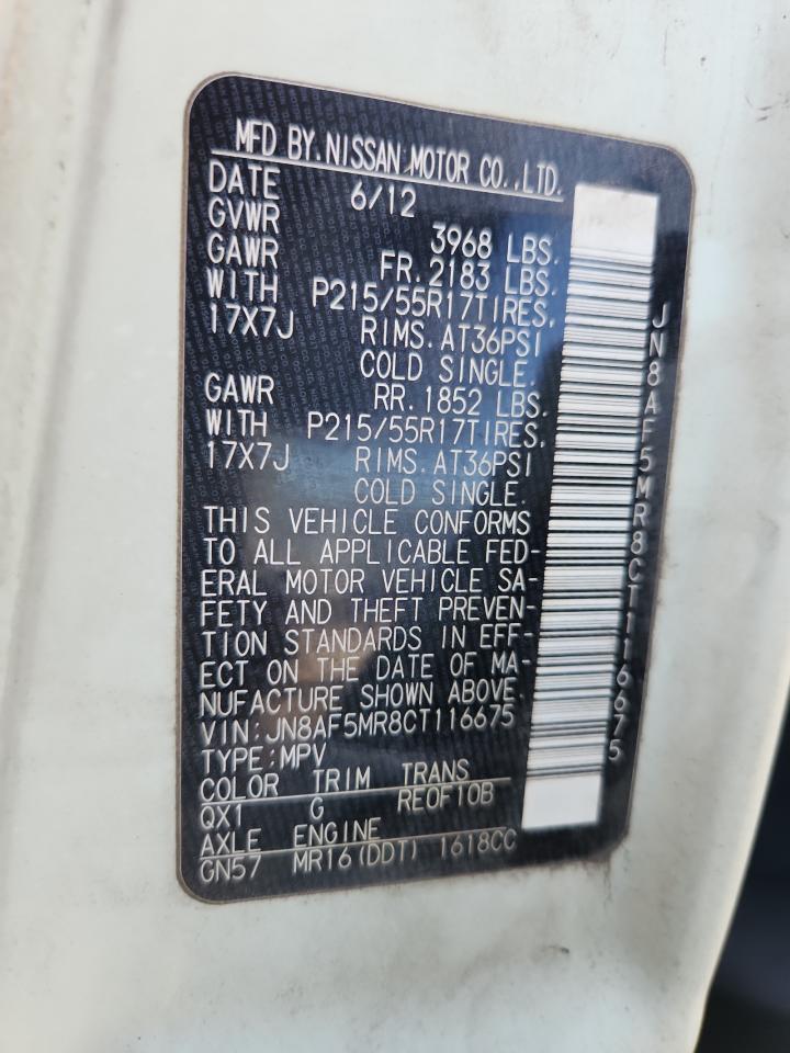 2012 Nissan Juke S VIN: JN8AF5MR8CT116675 Lot: 93639435