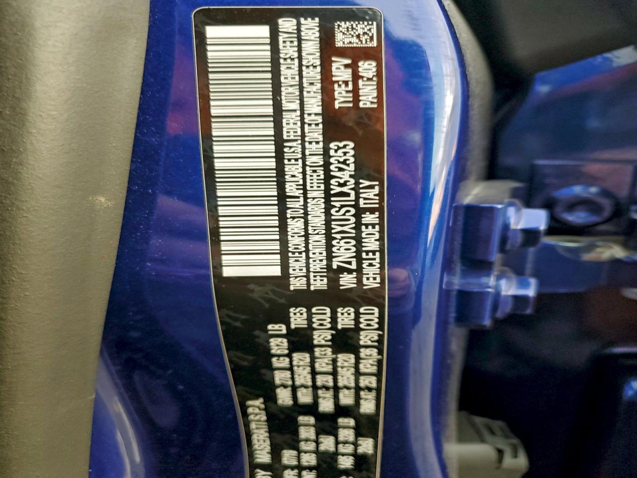 2020 Maserati Levante Sport VIN: ZN661XUS1LX342353 Lot: 94072045