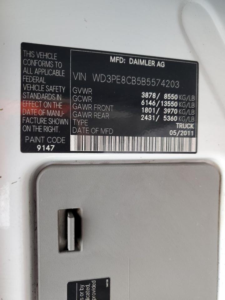 2011 Mercedes Benz Sprinter Delivery Van VIN: WD3PE8CB5B5574203 Lot: 92636315