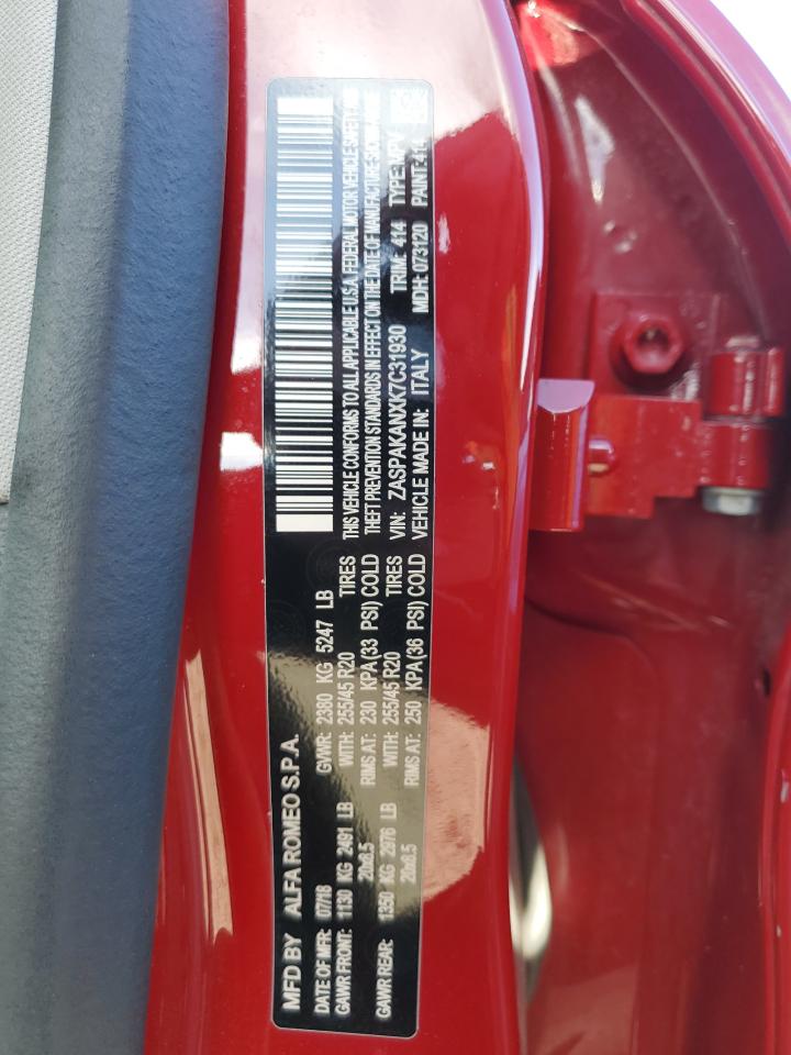 2019 Alfa Romeo Stelvio VIN: ZASPAKANXK7C31930 Lot: 93203055