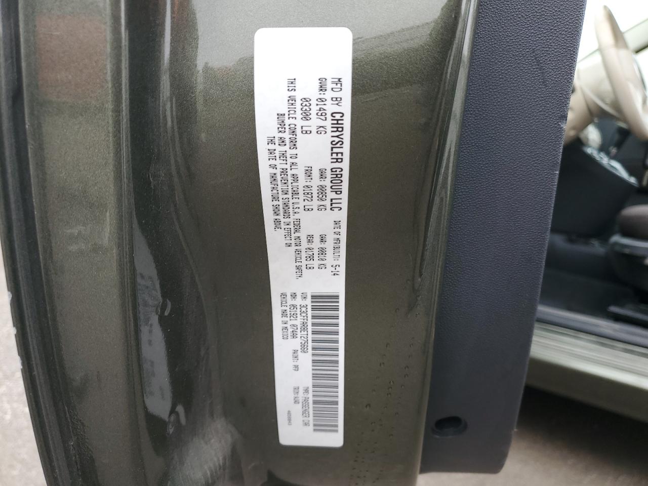 2014 Fiat 500 Pop VIN: 3C3CFFAR8ET275660 Lot: 93737935