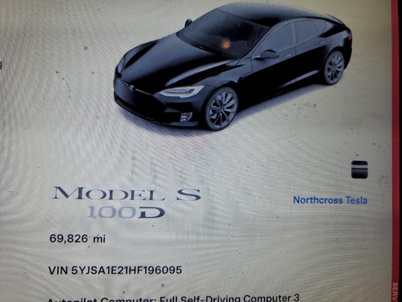 2017 Tesla Model S VIN: 5YJSA1E21HF196095 Lot: 94574375