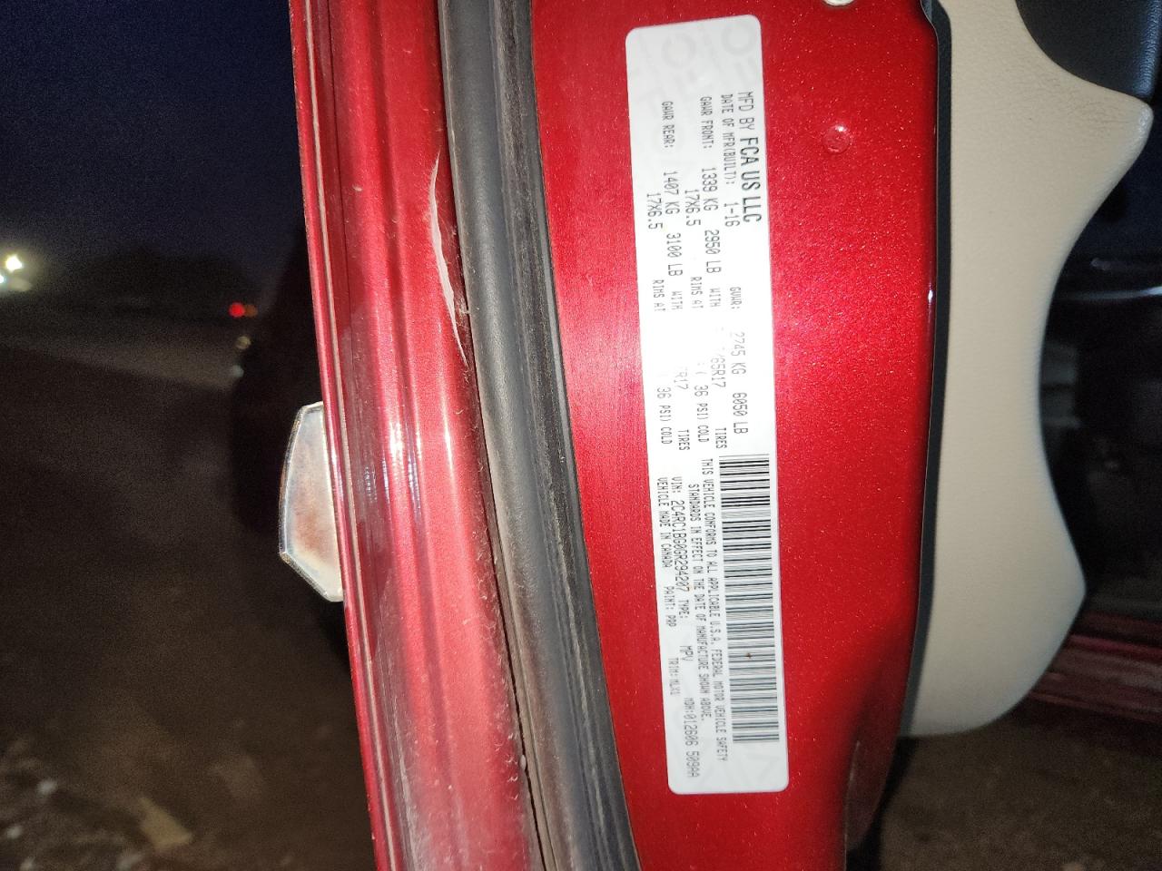 2016 Chrysler Town & Country Touring VIN: 2C4RC1BG0GR294207 Lot: 92874325