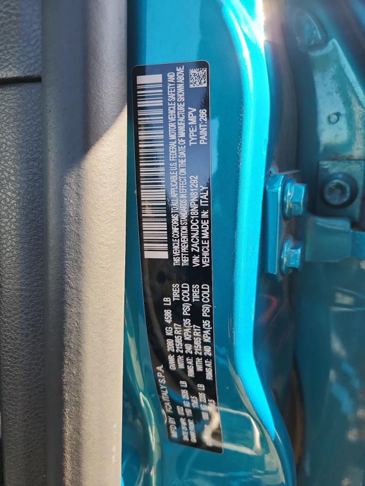 2022 Jeep Renegade Trailhawk VIN: ZACNJDC18NPN81292 Lot: 93038915