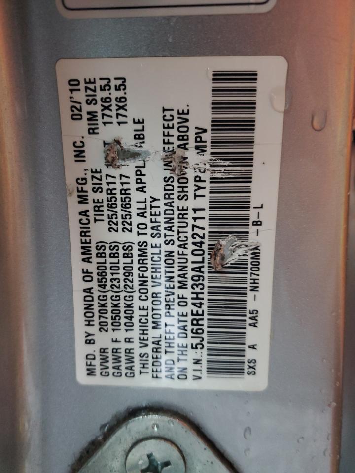 2010 Honda Cr-V Lx VIN: 5J6RE4H39AL042711 Lot: 93784305