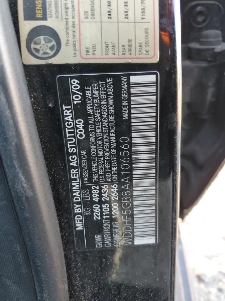 2010 Mercedes-Benz E 350 VIN: WDDHF5GB8AA106560 Lot: 93404645