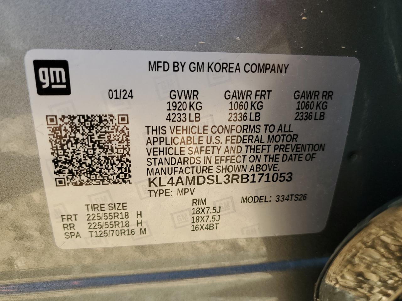 2024 Buick Encore Gx Sport Touring VIN: KL4AMDSL3RB171053 Lot: 90414575