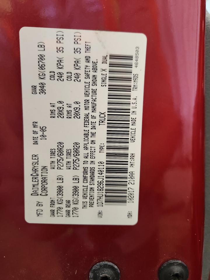 2006 Dodge Ram 1500 St VIN: 1D7HU18296J140110 Lot: 92436055