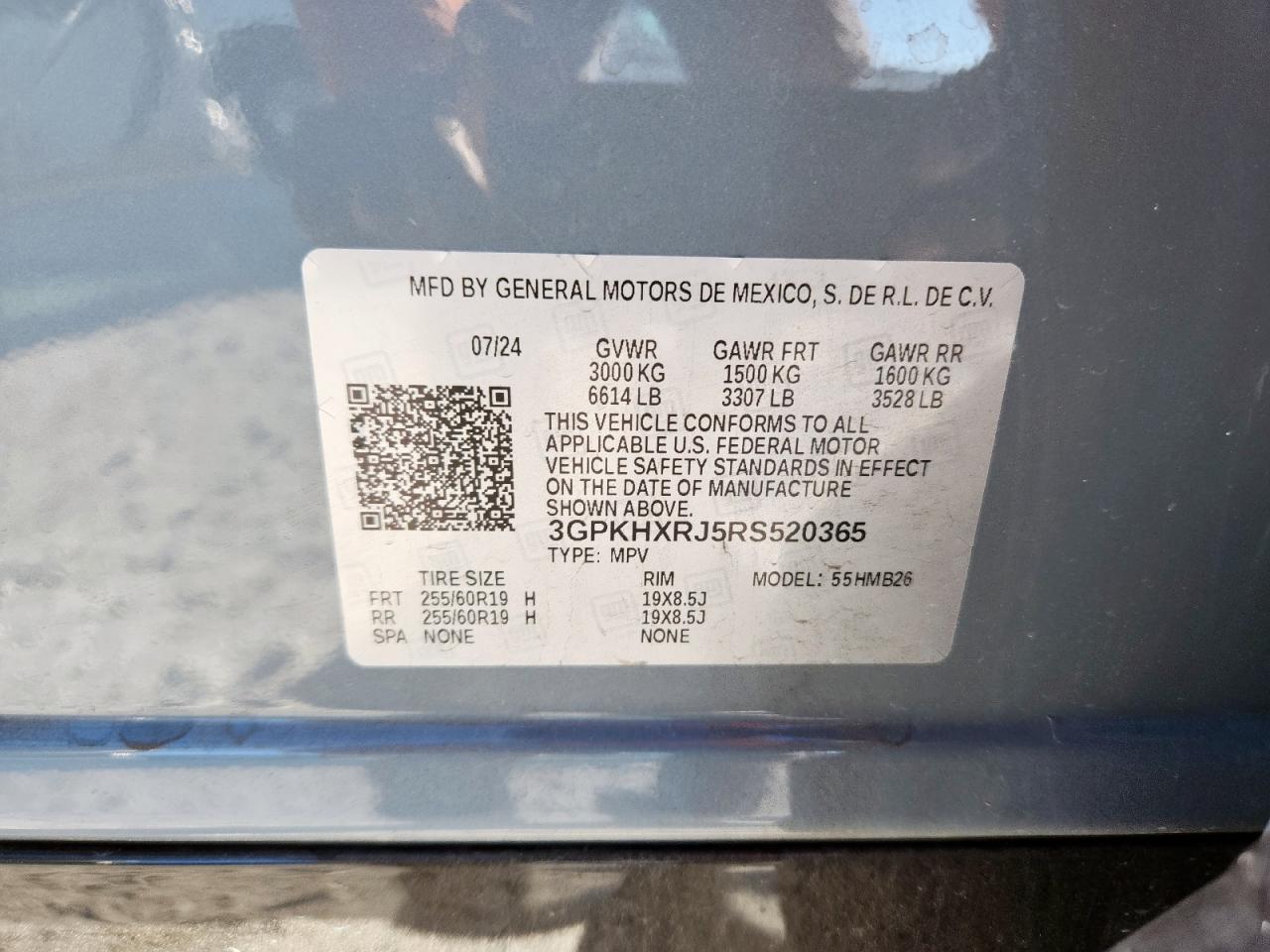 2024 Honda Prologue Tour VIN: 3GPKHXRJ5RS520365 Lot: 91633395