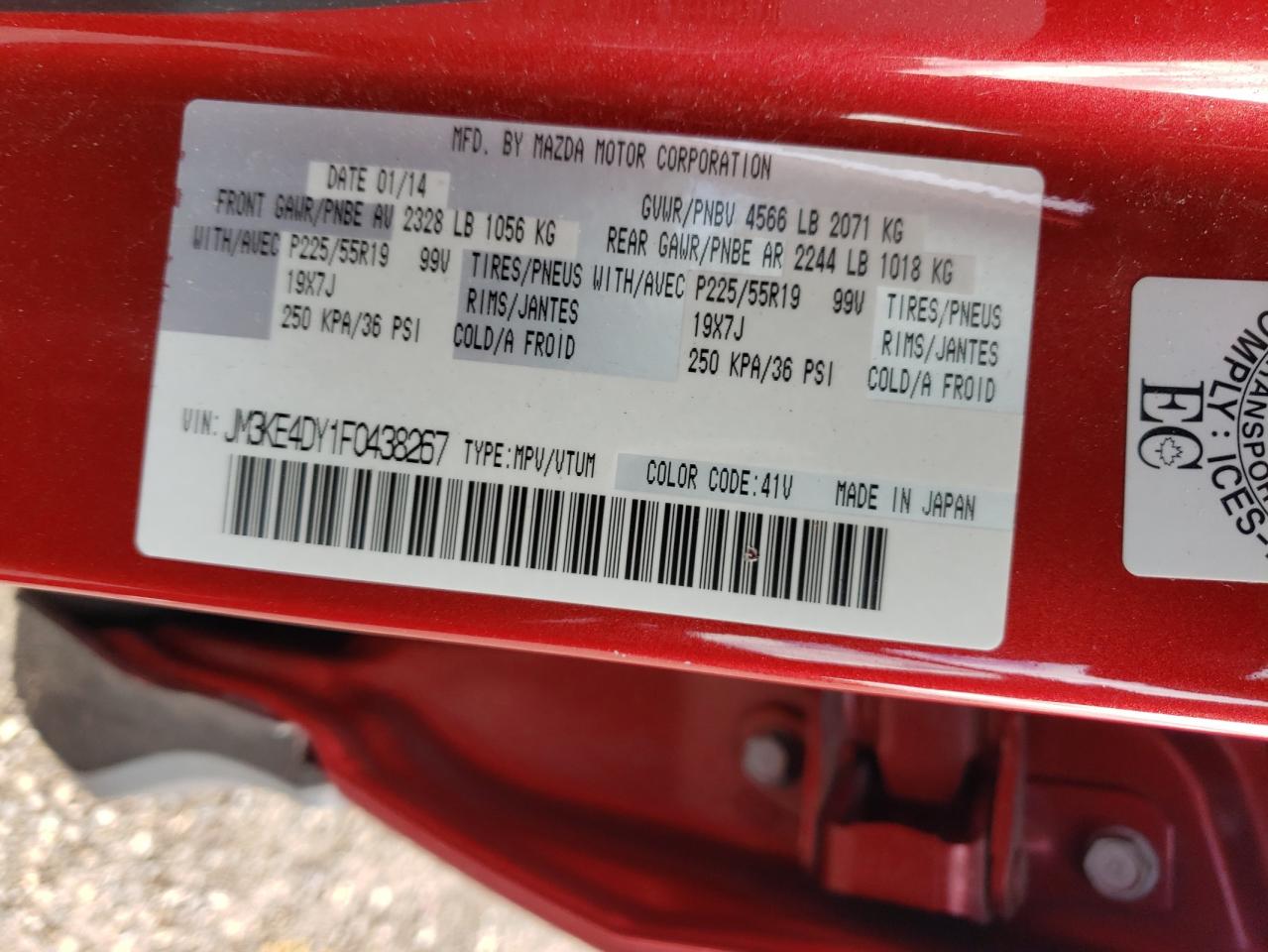 2015 Mazda Cx-5 Gt VIN: JM3KE4DY1F0438267 Lot: 90974845