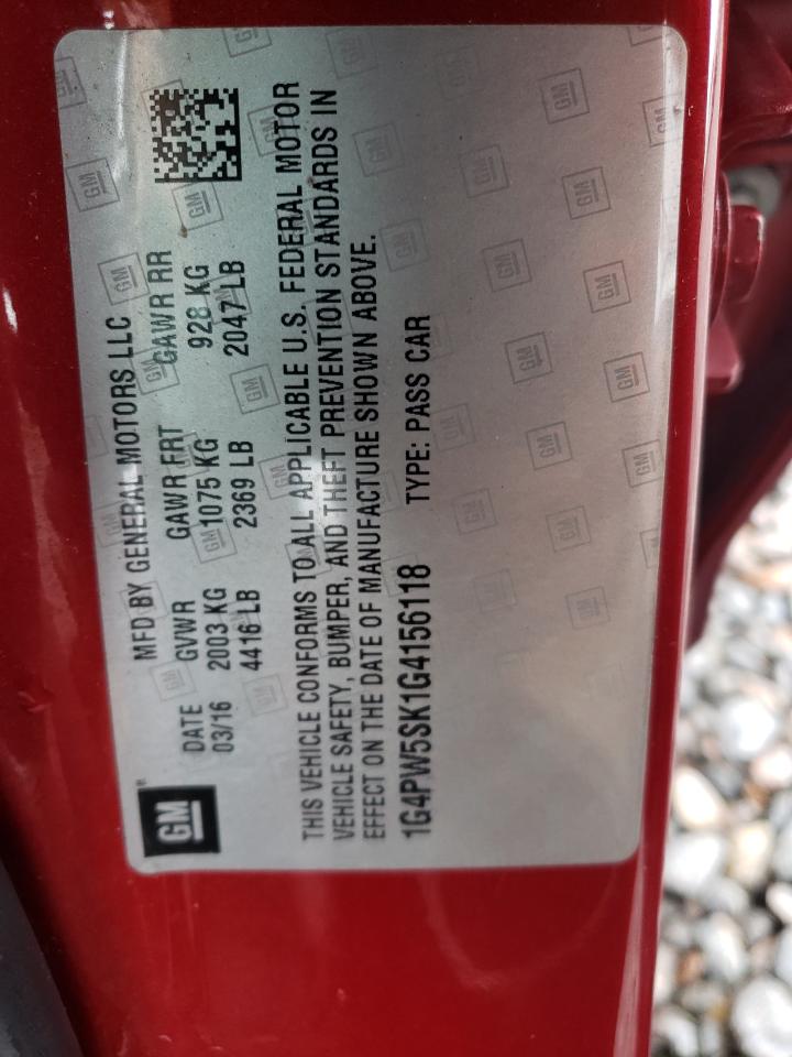 2016 Buick Verano Sport Touring VIN: 1G4PW5SK1G4156118 Lot: 91215395