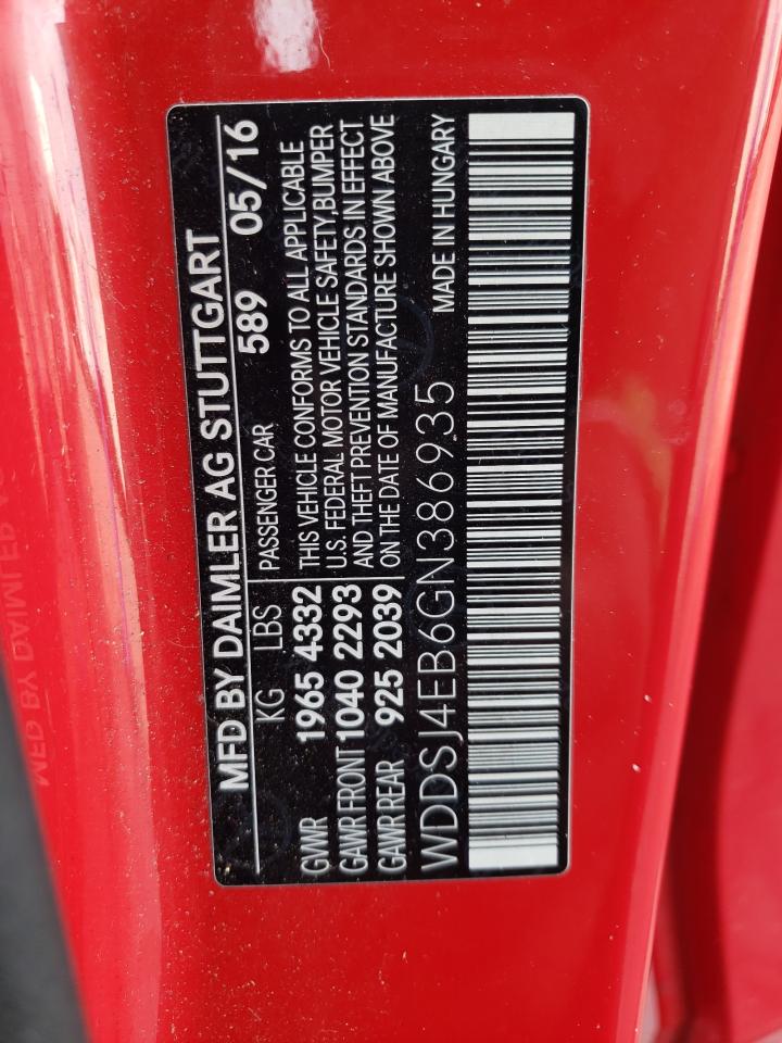 2016 Mercedes-Benz Cla 250 VIN: WDDSJ4EB6GN386935 Lot: 90847805