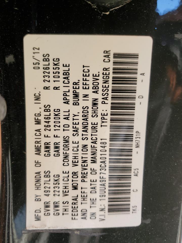 2012 Acura Tl VIN: 19UUA9F73CA010481 Lot: 90376765