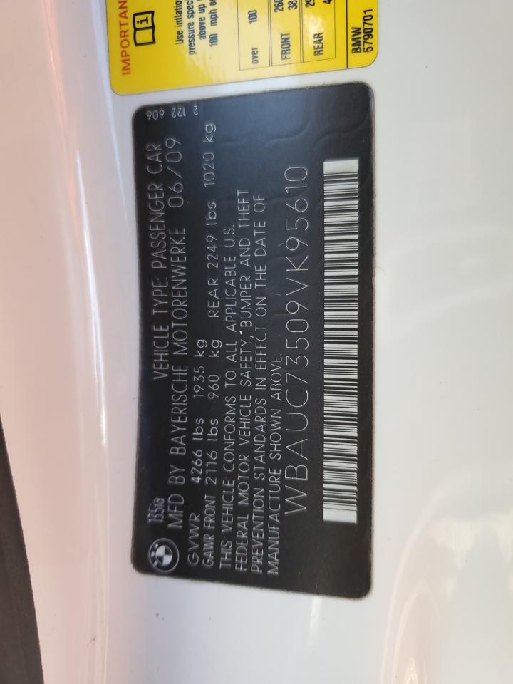 2009 BMW 135 I VIN: WBAUC73509VK95610 Lot: 93474465