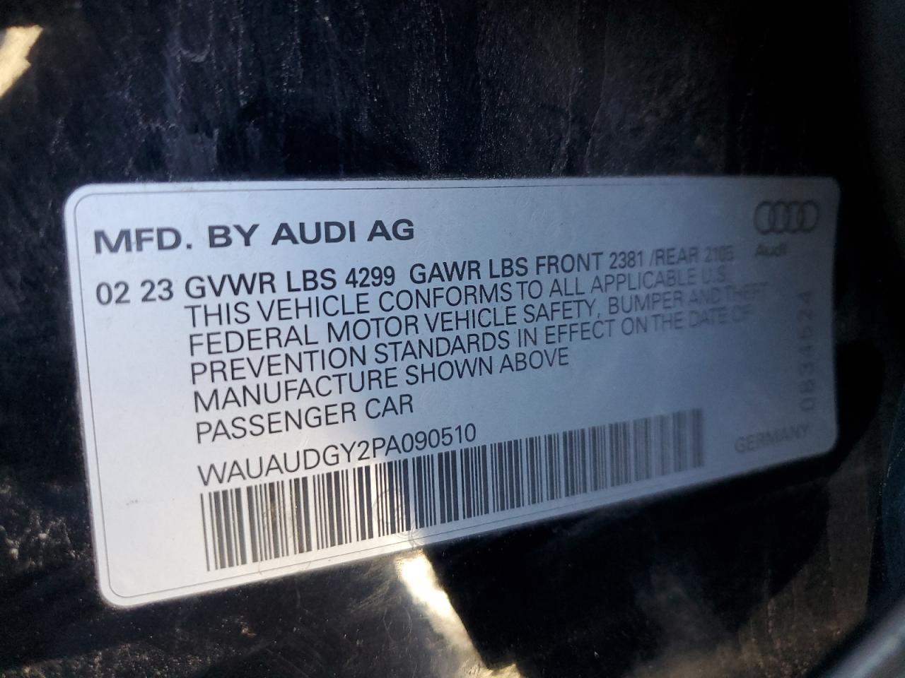 2023 Audi A3 Premium VIN: WAUAUDGY2PA090510 Lot: 91812975