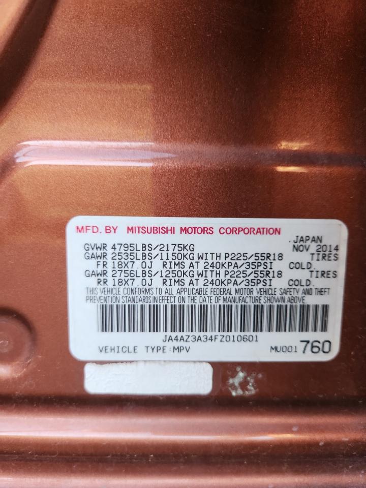 2015 Mitsubishi Outlander Se VIN: JA4AZ3A34FZ010601 Lot: 68210895