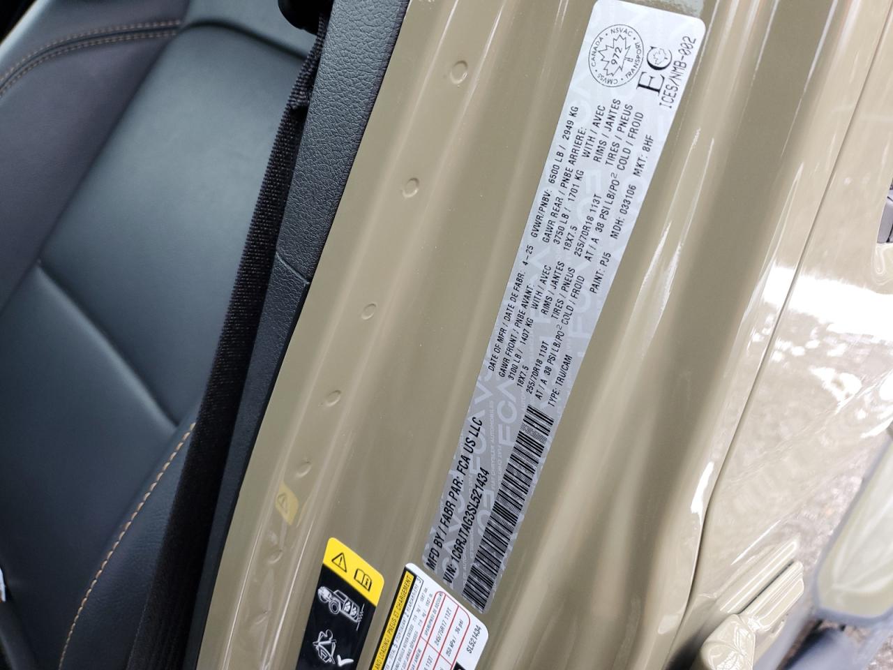 2025 Jeep Gladiator Sport VIN: 1C6RJTAG3SL521434 Lot: 93264665