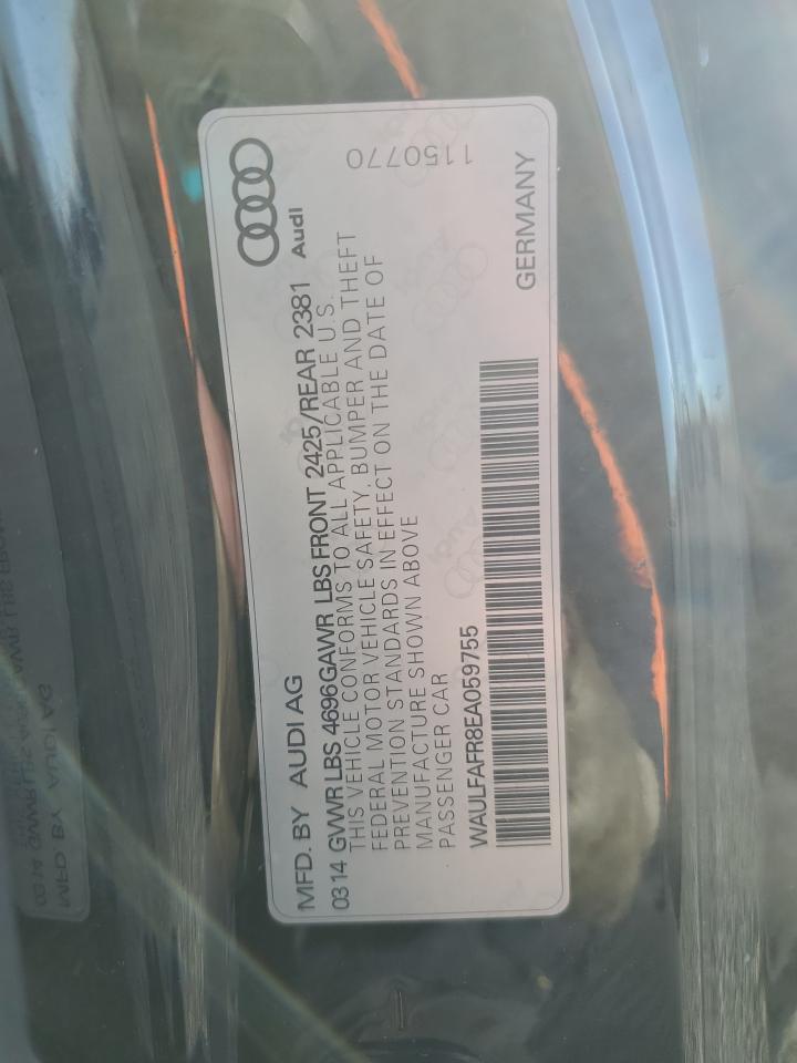 2014 Audi A5 Premium Plus VIN: WAULFAFR8EA059755 Lot: 93279895