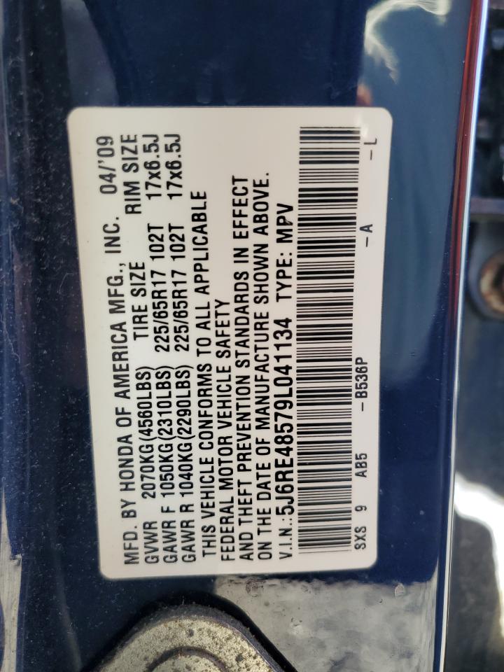 2009 Honda Cr-V Ex VIN: 5J6RE48579L041134 Lot: 93201885