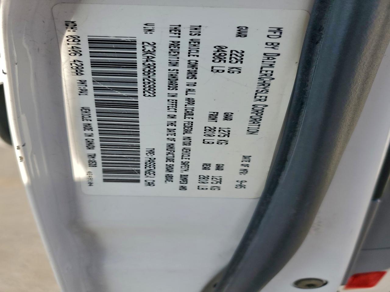 2006 Chrysler 300 VIN: 2C3KA43R96H269923 Lot: 94499405