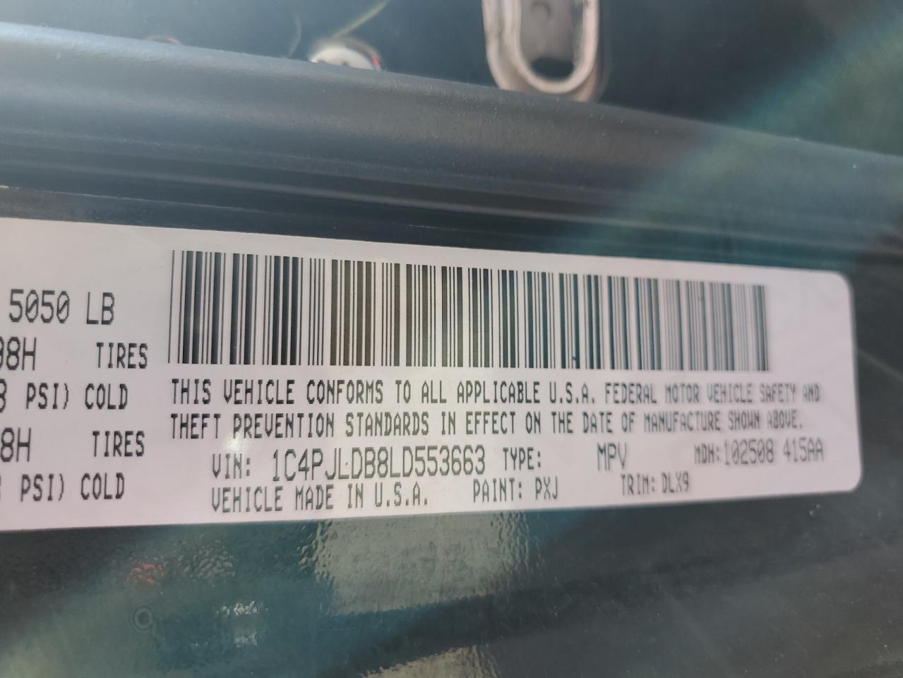 2020 Jeep Cherokee Limited VIN: 1C4PJLDB8LD553663 Lot: 92604535